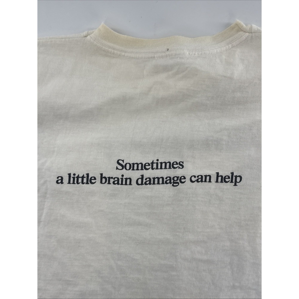 Vintage George Carlin Brain Damage T Shirt Size XL Comedy Graphic Tee Distressed - Picture 8 of 10